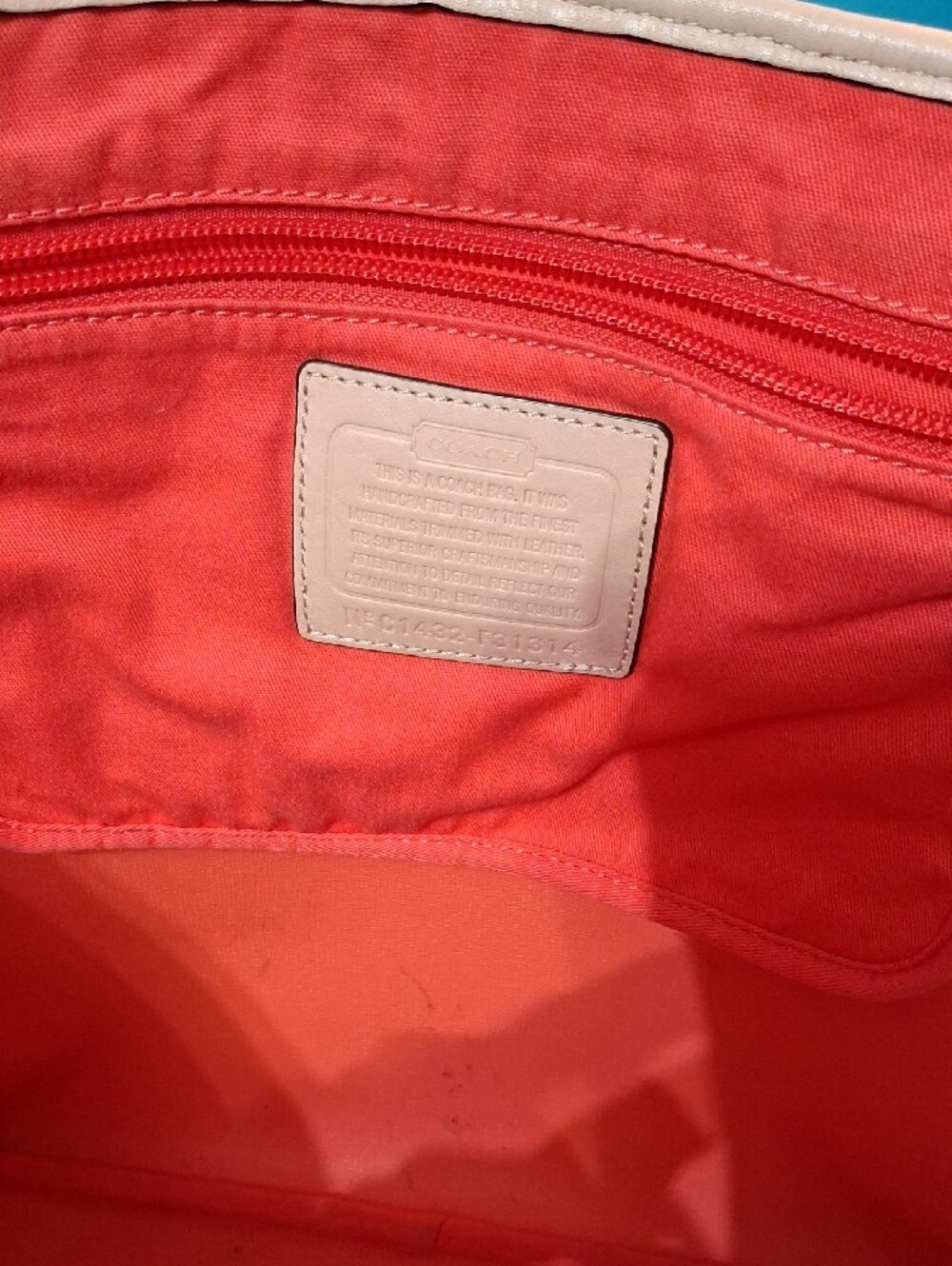 Coach Peyton Red & Pink Floral Print Tote - Picture 13 of 15